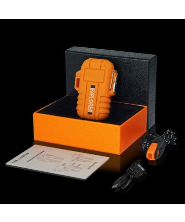 Lafagiet Waterproof Arc Lighter, Outdoor Dual Plasma Arc Lighter, USB Rechargeable Flameless Electric Lighters for Camping, Hiking, Survival Tactical (Orange) - Buy Online on GoSupps.com