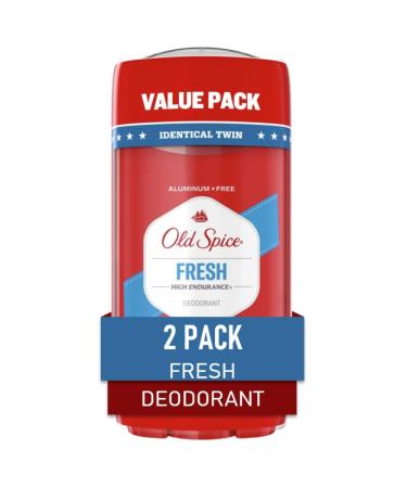 Old Spice Men's Aluminum Free Deoderant High Endurance Fresh Scent 24-hr Odor Protection 3.0 oz (Pack of 2)