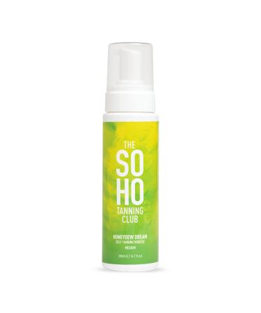 The Soho Tanning Club Self Tan Mousse in Medium 200ml | Honeydew Dream Scented Quick Drying Tanning Mousse |100% Vegan & Cruelty Free | Moisturising Fake Tan Mousse | Tanning with a Fragrant Twist |