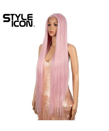 Style Icon 38â Super Long Straight Wigs Lace Front Wigs 6â Deeper Middle Part Lace Hairline Pink Wig (38"  PINK15) 38" PINK15 - Buy Online on GoSupps.com