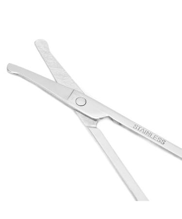Professional Nose Hair Scissors - Stainless Steel Round Safety Tip Grooming Scissors for Men | Moustache Beard Eyebrow Trimmer - Buy Online on GoSupps.com