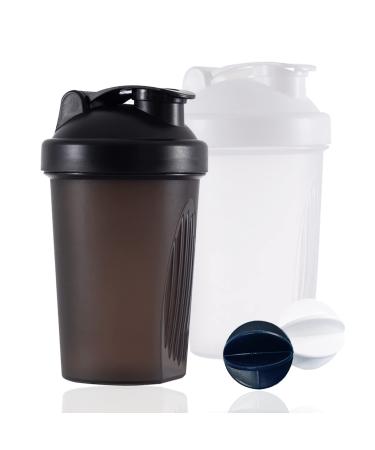Hiusity Shaker protein shake protein shaker with ball for super creamy fitness protein shakes protein shake cup gym shaker durable exhaustive odor -neutral shake cup 400ml 400ml black+white
