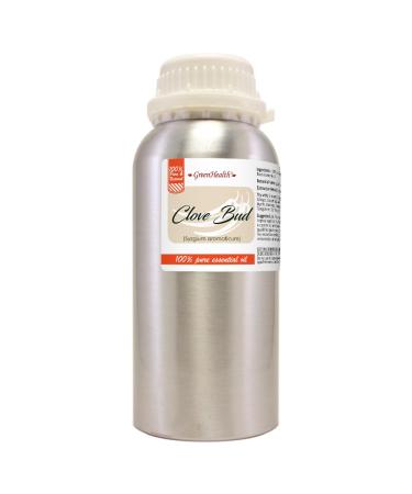 Clove Bud Essential Oil 16 fl oz (473 ml) Aluminum Bottle w/Plug Cap 100% Pure Essential Oil GreenHealth Clove Bud 16 Fl Oz (Pack of 1)