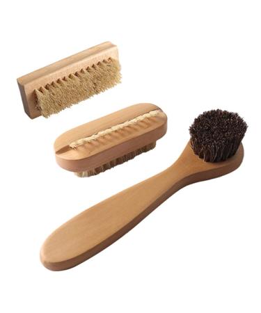 Lurrose nail cleaner nail cleaner 3pcs boot brush natural bristle brushes with wooden handle hand washing a brush for cleaning fingernail toenail (3) nail clean wood cleaner
