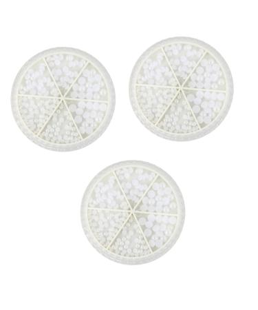 minkissy 3 Boxes Nail Decorations Exquisite Manicure Ornaments Rhinestone Jewelry Diamond Decorations Rhinestone Trim Nail Jewels Pearl Diy Manicure Charms Abs 3d Bulk Accessories White