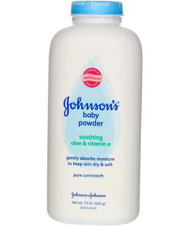 Johnson's Aloe & Vitamin E Baby Powder 15 oz - Pack of 9 | Soothing Baby Skin Care - Buy Online on GoSupps.com