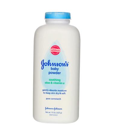 JOHNSON'S Aloe & Vitamin E Baby Powder 15 oz (Pack of 9)
