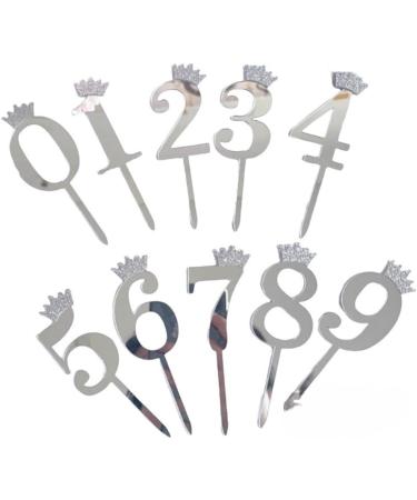 Number 4 Four Silver Acrylic Number Cake Topper - Celebrate with Sparkling Elegance - Available in Gold or Silver - Buy Online on GoSupps.com