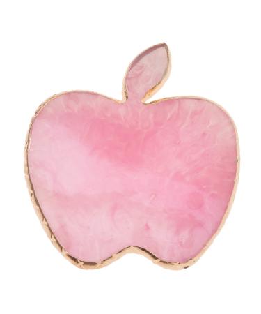 Minkissy Nail Gel Palette Nail Art Palette Polish Agate Golden Egde Manicure Cosmetic Color Mixing Palette Painting Resin Palette Apple Pattern Pink