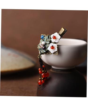 FRCOLOR Vintage Hair Clips tassel clip Clips Metal Alligator Clips Hairdressing Clips Leaf Bobby Pin Retro Clips japanese costume Miss shell flower green Womens Hair Clips - Buy Online on GoSupps.com