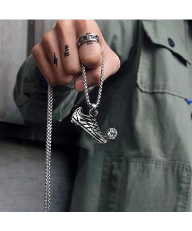 EACHAR Men's Stainless Steel Soccer Pendant Necklace & Keychain Set - 3D Football Hip Hop Jewelry for Soccer Fans | Perfect Gift for Boys, Men, Girls, Women (NL000001) - Buy Online on GoSupps.com