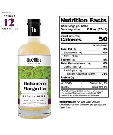 Hella Cocktail Co. Habanero Margarita Mixer 750ml - 3 Bottle Set with Real Lime Juice and Habanero Pepper | All Natural Ingredients | 25.4 Fl Oz (Pack of 3) - Buy Online on GoSupps.com