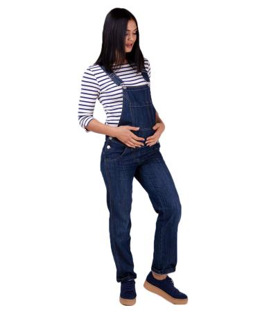 Wash Clothing Company Maternity Dungarees Darkwash Denim Blue Pregnancy Overalls Maternity Fashion IVY 18 Blue