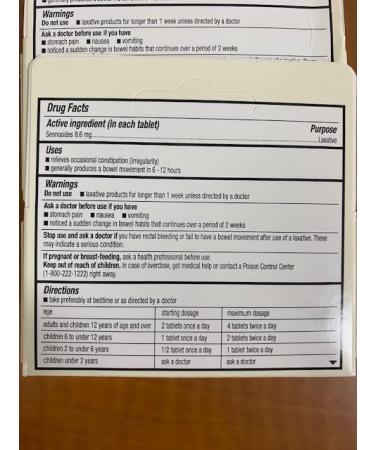 3 Pack Senna Laxative Sennosides 8.6 mg Natural Vegetable Laxative - Buy Online on GoSupps.com