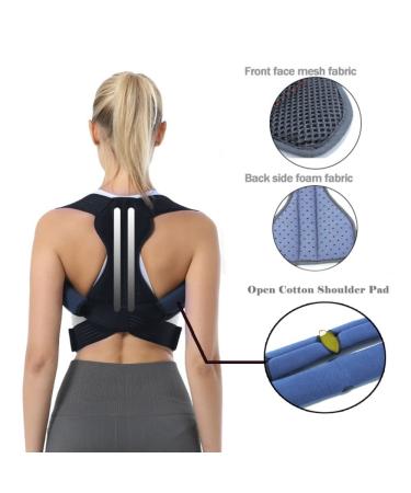 Adjustable Clavicle Posture Corrector - Back Support Belt for Men & Women | Relieve Back Pain Improve Posture & Prevent Scoliosis (Small Black - Buy Online on GoSupps.com
