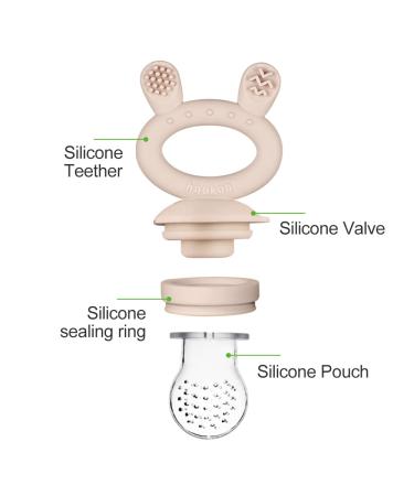 Haakaa Silicone Replacement Pouch for Baby Fruit Food Feeder - BPA Free, Large Size 2PCS - Buy Online on GoSupps.com