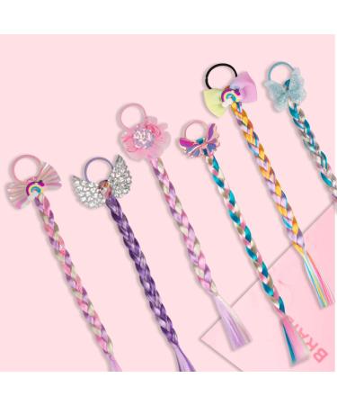 HH Fashion 6-Piece Colored Braids with Rubber Bands 15 Inch for Girls - Perfect for Birthday Parties and Holiday Dress Up (Pack of 6) - Multicolour - Buy Online on GoSupps.com