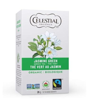 Celestial Seasonings Organic Jasmine Green Tea 18 Count (Pack of 6) White