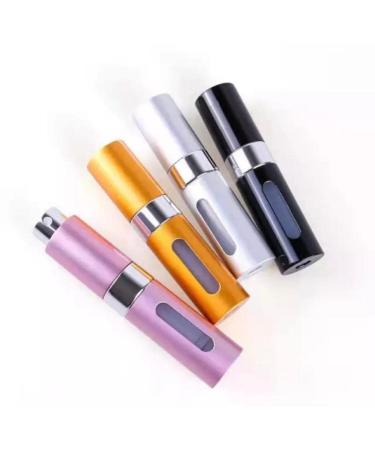 Empty Twist Travel Size Refillable Parfum 8ml Cristal/Aluminum Set Of 4pcs (Black Gold Pink Silver) Black Silver Pink Gold 4inchx1inchx1inch