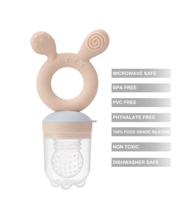 PandaEar Baby Fresh Fruit Food Pacifier Set | Silicone Feeder (1 Pack) + Replacement Pouches (3 Pack) + Pacifier Clip & Plastic Case (Pink) | Shop Now - Buy Online on GoSupps.com