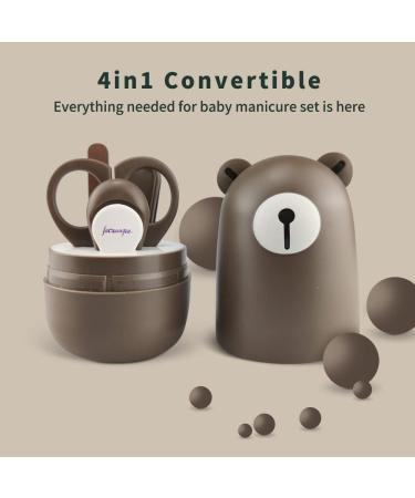Baby Nail Clippers Set - Newborn Infant Nail Care Kit for New Parents Gift - Bear Coffee Design - Buy Online on GoSupps.com