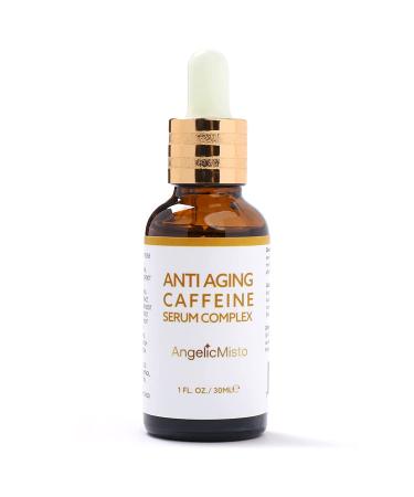Anti Aging Caffeine Eye Serum Complex for Eye and Face - with Green Tea Catechin, Vitamin C, Niacinamide, Hyaluronic Acid, Collagen, For Puffiness, Pigmentation, Wrinkles, Fine Lines 1oz.