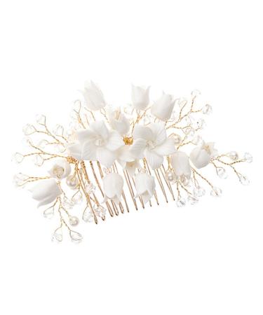Mikinona Bridal Hair Comb Bridal Headpieces Bridal Hair Accessories Wedding Headpiece Hair Accessories for Women Wedding Hair Comb Flower Hair Accessories Headpiece for Women Comb Headpiece