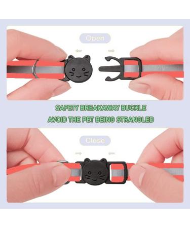 Hepplly 6-Pack Quick Release Reflective Cat Collars with Bell - Red Kitten Accessories for Safety & Style - Buy Online on GoSupps.com