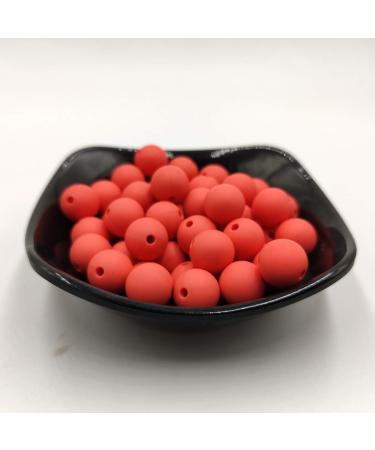 100pcs Fusion Coral Color 15mm Silicone Round Beads for DIY Jewelry Making - Sensory Silicone Pearl Bead Bulk for Mom Necklace Decoration - Buy Online on GoSupps.com