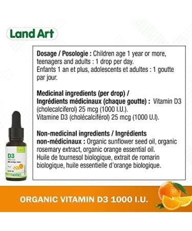 Certified Organic Vitamin D3 Drops - 490 servings - 1000 IU per drop - Immune System Support - Non-GMO - Gluten-Free - Made in Canada 13.5 ml (Pack of 2) - Buy Online on GoSupps.com