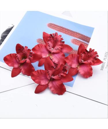12 x Bohemia Orchid Flower Clips - Hawaiian Wedding & Beach Party Hairpins for Women & Girls - Buy Online on GoSupps.com