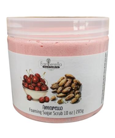 AMARETTO Cherry Almond Exfoliating Foaming Sugar Body Scrub 10 oz jar