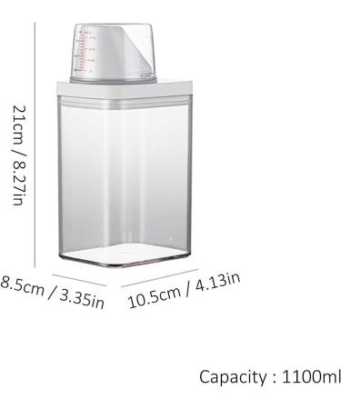 Detergent Dispenser Washing Powder Storage Bottle With Measuring Cup Reusable Washer Fluid Container Detergent Container For Washing Powder Dishwashing Liquid Flour Rice Snacks 1100ml - Buy Online on GoSupps.com