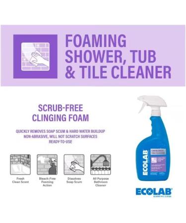 Buy Ecolab Foaming Shower Tub & Tile Cleaner 32oz - Powerful Eco-Friendly Cleaning Solution for International Shipping - Buy Online on GoSupps.com