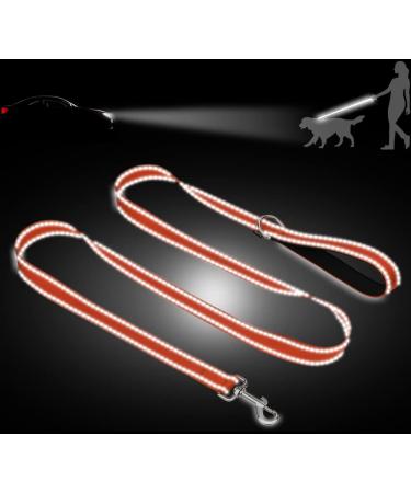 Taglory Lightweight Reflective Dog Leash for Small Dogs | Padded Handle | 1.2m x 2cm | Up to 10kg | Orange - Perfect for Safe Walks - Buy Online on GoSupps.com