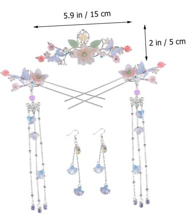 minkissy 1 Set Hairpin Hairpin Chinese Tassel Hair Sticks Woman Tassel Hairpin Chinese Hair Hanfu Hair Tassel Ornament Earrings for Women Hair Style Hair Fork Classical Decorate Miss Alloy - Buy Online on GoSupps.com