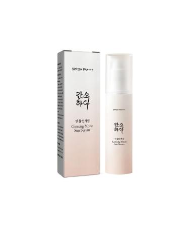 Ginseng Moist Sun Serum SPF 50+ PA ++++ Moisturizer Face Sunscreen Korean Skin Care Solution for All Skin Types Moist and Light Daily Sun Care and UV Defense (2 Pack)