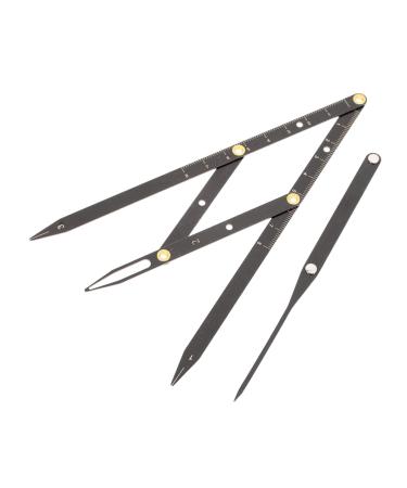 VINTORKY Golden Ratio Ruler 1pc Second Generation Scale Metal Dies Stainless Steel Ruler Eyebrow Ruler Tool Measuring Tool 25x5x0.6cm Black