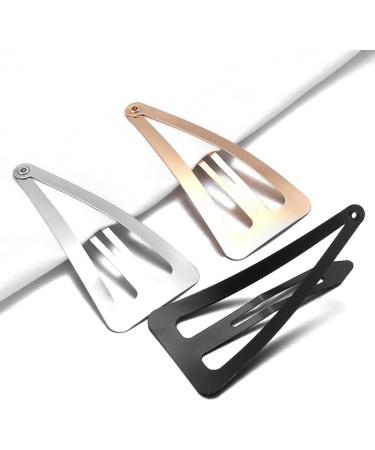 Hair Clips 10 pieces/batch silver black gold metal snap clip hairpin geometric triangle hairpin metal accessories Blue Hair Clips (Size : Noir) - Buy Online on GoSupps.com