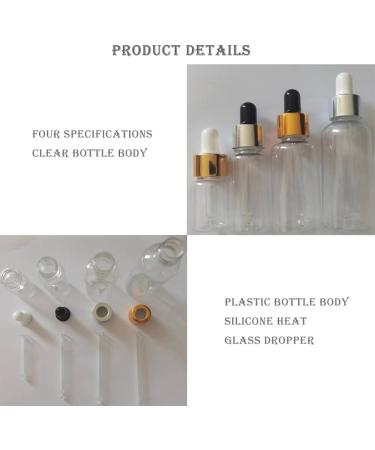 5Pcs Transparent Dropper Bottle 10ML Plastic Eye Dropper Bottles for Essential Oil Pipette Refillable - with Measured Pipette Funnel and Labels (White + Gold Cap) 10ml White + Gold Cap - Buy Online on GoSupps.com
