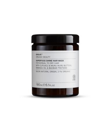 Evolve Organic Beauty - Natural Superfood Shine Hydrating Hair Mask | Small Batch Vegan Clean Beauty (6.1 oz | 180 ml)