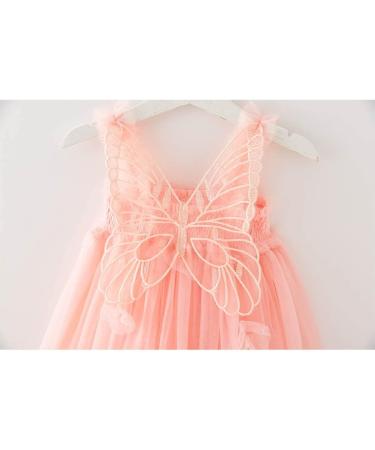 PythJooh Baby Girl Tulle Dress - Sleeveless Butterfly Wings Tutu Princess Dress for Toddler Girl, Daisy Stars Sundress, 3-4 Years, Pink - Buy Online on GoSupps.com