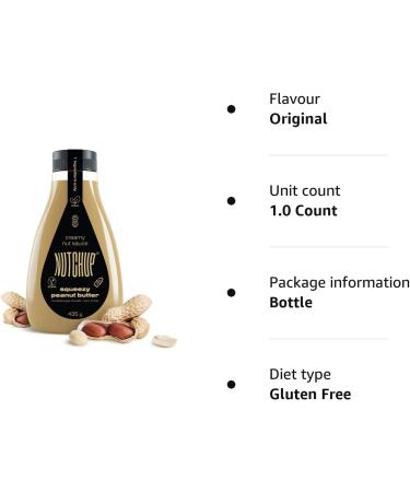 NUTCHUP The First Squeezy Peanut Butter | Delicious Nut Topping | Smooth & Crunchy Pancake Waffle Ice cream Pizza sauce | 435g Bottle (Peanut Butter) Original - Buy Online on GoSupps.com