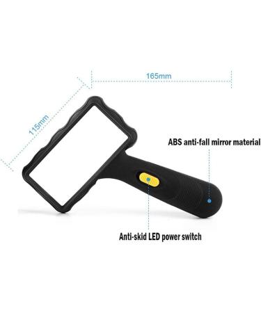 Portable Handheld Reading Magnifier with LED Lights 10X Optical High-Definition Glass Lenses Study and Appreciation of Office Learning Good Times - Buy Online on GoSupps.com