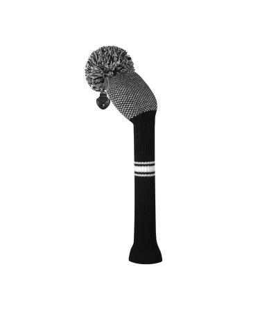Scott Edward 1PCS Hybrid Head Cover Knit, for Fairway Wood Hybrid, with Rotating Number Tags Hybrid Black Dot