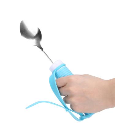 Elderly Tableware Spoon Food Eating Eating Aids Spoon Detachable Dining Utensils Rotating Holders with Auxiliary Belt for Elderly Disabled