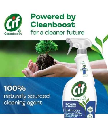 Cif Cleanboost Power + Shine Bathroom Cleaner Spray 700ml Removes Limescale & Soap Scum with Naturally Derived Cleaning Agent & No Harsh Smells Case of 6 pieces + Gift for You: Organza Small Bag - Buy Online on GoSupps.com