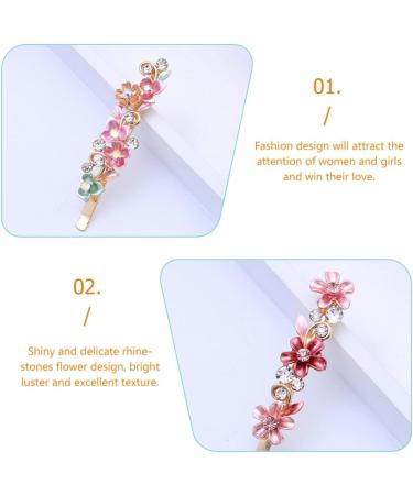 minkissy Rhinestones Flower Hair Pin French Vintage Barrettes Bobby Metal Gold Pin Hair Accessories for Women Girls 6 Color - Buy Online on GoSupps.com