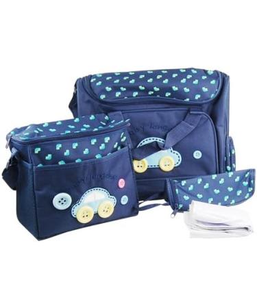 Accessotech 4 Piece Cute Embroidery Mummy Baby Nappy Changing Bags Set with Changing Mat and Bottle Bag - Buy Online on GoSupps.com