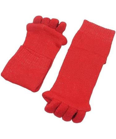 Buy Foot Alignment Socks with Finger Toe Separator | Improve Posture & Flexibility | Relief from Foot Pain for Men & Women - Perfect for Office & Yoga (Red - Buy Online on GoSupps.com